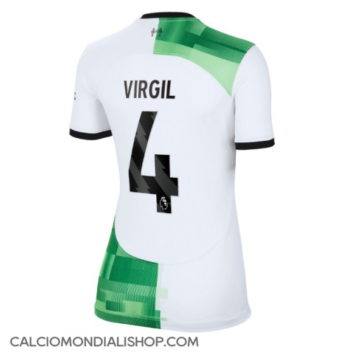 Maglie da calcio Liverpool Virgil van Dijk #4 Seconda Maglia Femminile 2023-24 Manica Corta